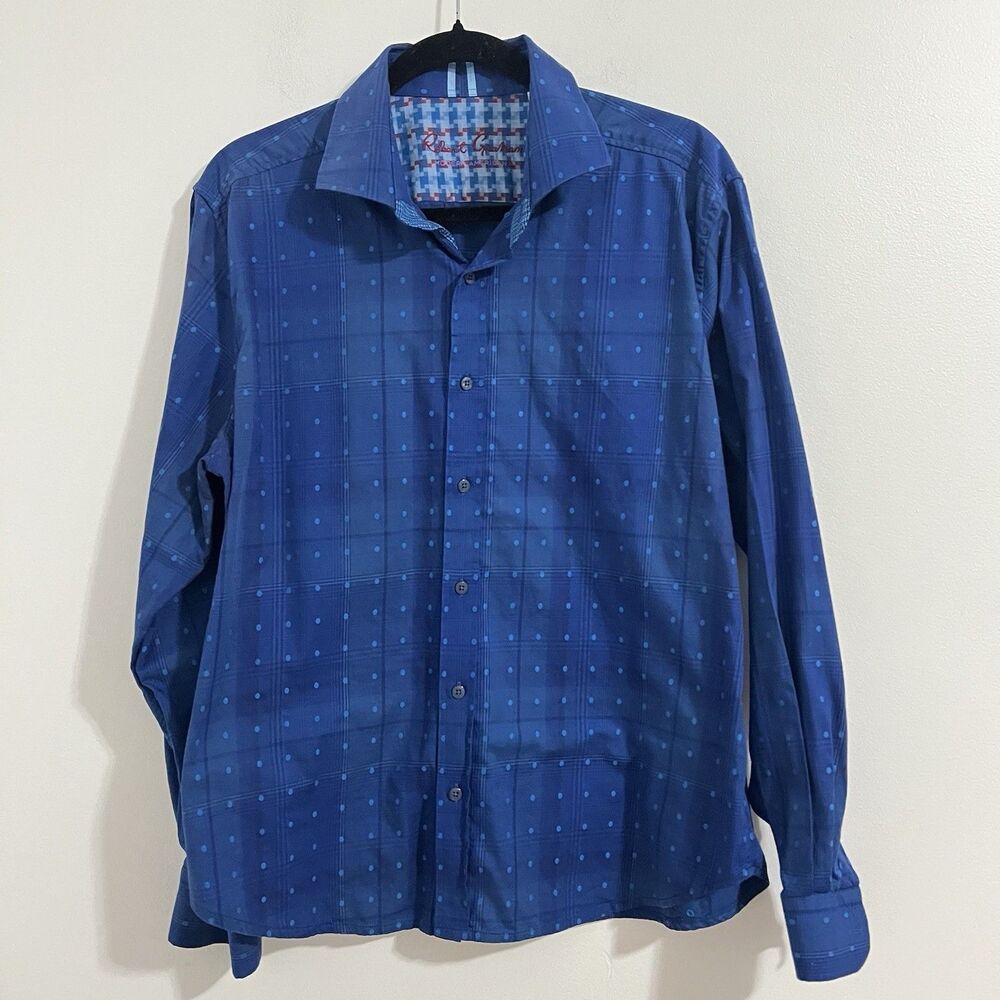 Robert‎ Graham Modern Americana Button Down Size XL TAILORED Long Sleeve Dots